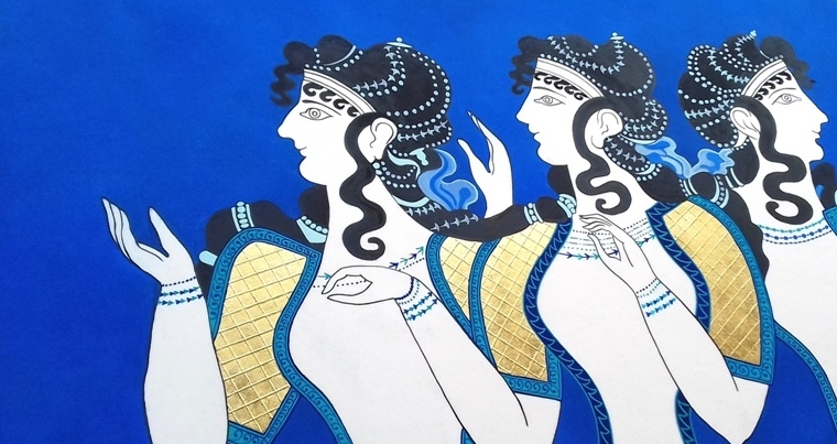 Les danseuses peinture murale de Cnossos